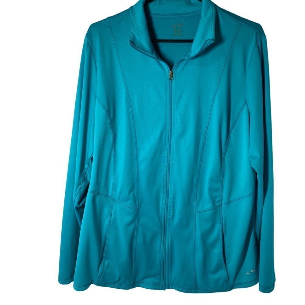 CHAMPION Duo Dry Front Zip Jacket XL Women Blue